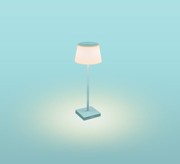 Century Italia Margò - wiederaufladbare Tischleuchte für draußen - Ø 13 x 38 cm - 4W dimmbare LED inkl - IP54 - türkis