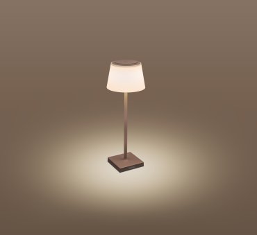 Century Italia Margò - wiederaufladbare Tischleuchte für den Außenbereich - Ø 13 x 38 cm - 4W dimmbare LED inkl - IP54 - corten