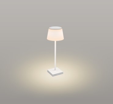 Century Italia Margò - wiederaufladbare Tischleuchte für draußen - Ø 13 x 38 cm - 4W dimmbare LED inkl. - IP54 - weiß