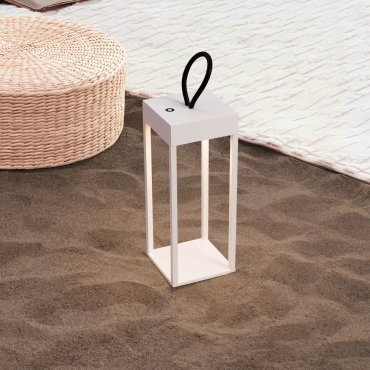 Nova Luce Lucia - wiederaufladbare Tischleuchte - 12 x 30 x 12 cm - 4W  LED inkl. -  IP54 - Sand Weiß