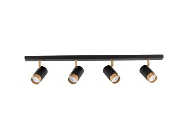 Nova Luce Pogno - Aufbaustrahler 4L - 80 x 6 x 12,5 cm - Sand schwarz und gold