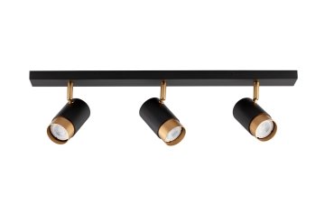 Nova Luce Pogno - Aufbaustrahler 3L - 60 x 6 x 12,5 cm - Sand schwarz und gold