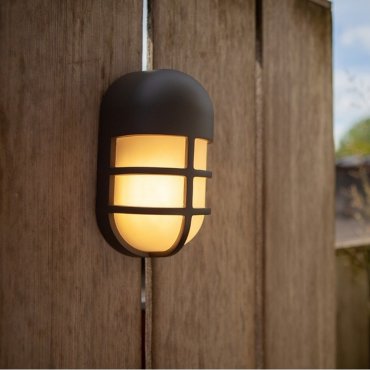 Lutec Bullo - Außenwandleuchte - 10,2 x 8,6 x 19,3 cm - 14,5W LED inkl. - IP54 - dunkelgrau