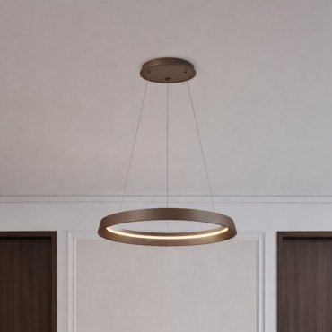 Nova Luce Ormi - Hängelampe - Ø 60 x 150 cm - 52W dimmbar LED inkl. - gebürstetes Kaffeebraun