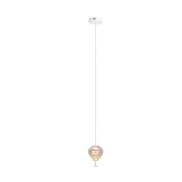 Maxlight Palloncini - Hängeleuchte - Ø 12 x 180 cm - 2 x 3W LED inkl. - weiß, chrom und bernsteinfarben