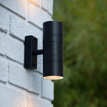 Lucide Arne 2 - Außenwandleuchte - 6,3 x 12 x 17 cm - 5W LED inkl. - IP44 - schwarz