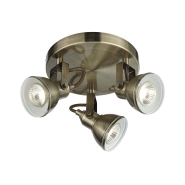 Searchlight Focus - Aufbaustrahler 3L - Ø 30 x 16,5 cm - Messing antik