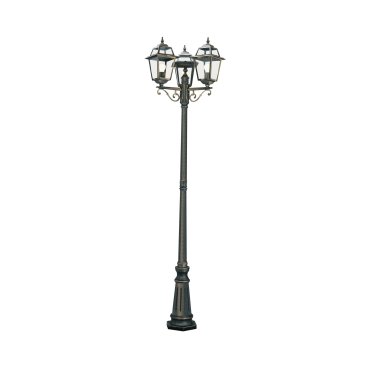 Searchlight New Orleans - Lampenmasten - Ø 55 x 226,6 cm - IP44 - schwarz und gold