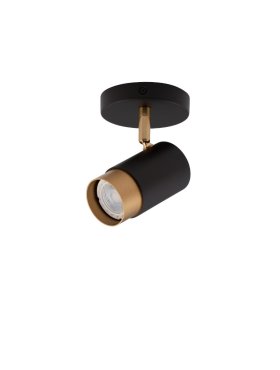 Nova Luce Pogno - Aufbaustrahler 1L - Ø 10 x 14 cm - Sand schwarz und gold