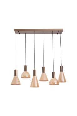 Searchlight Cannes - Hängeleuchte - 96 x 32 x 150 cm - 41W dimmbares LED inkl. - kaffeebraun und amber