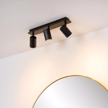 Lucide Lennert - Aufbaustrahler 3L - 40 x 7 x 12,5 cm - 3 x 5W dimmbare LED inkl. - IP44 - schwarz
