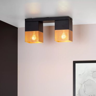 Lucide Renate - Deckenleuchte - 32 x 10 x 16 cm - schwarz und matt gold