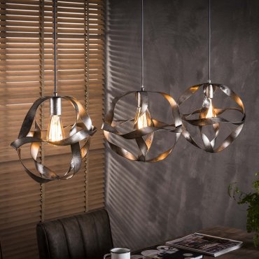 AUSSTELLUNGSSTÜCK - Vico Twist - Hängelampe 3L - 120 x 30 x 110 cm - Alt-Silber