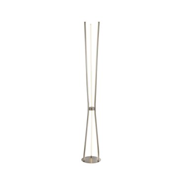 Searchlight Tripod - Stehleuchte - 165 cm - 53W LED inkl - Nickel satiniert und weiß