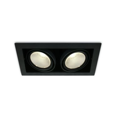 ONE Light COB Box Type Shop - Einbaustrahler - 350 x 185 mm, 320 x 160 mm Einbaumaß - 2 x 30W LED inkl. - schwarz - Lichtfarbe warmweiß