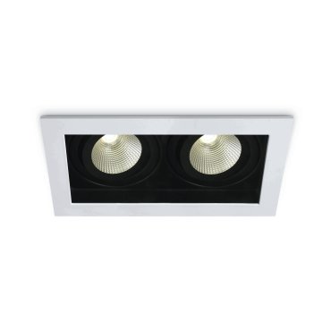 ONE Light COB Shop &amp; Hotel - Einbaustrahler - 195 x 100 mm, 175 x 90 mm Einbaumaß - 2 x 12W dimmbare LED inkl. - weiß - Lichtfarbe warmweiß