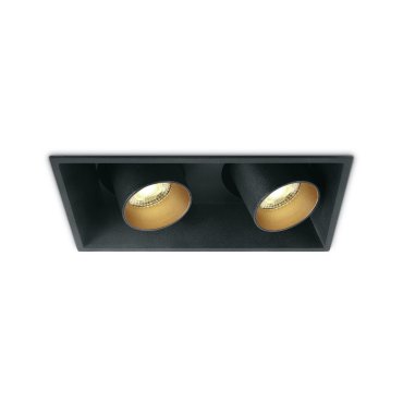 ONE Light Recessed COB Cylinders - Einbaustrahler - 172 x 91 mm, 165 x 85 mm Einbaumaß - 2 x 11W LED inkl. - schwarz