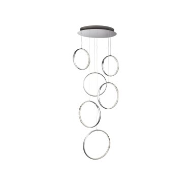 Searchlight Rings - Hängeleuchte - Ø 46 x 180 cm - 56W LED inkl. - Chrom
