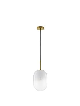 Nova Luce Chrysi - Hängeleuchte - Ø 18 x 120 cm - Messing gold und weiß
