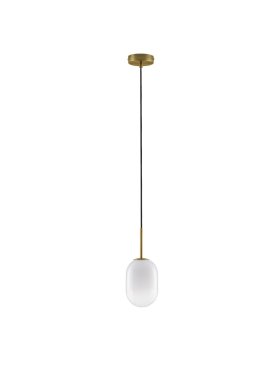 Nova Luce Chrysi - Hängeleuchte - Ø 12 x 120 cm - Messing gold und weiß