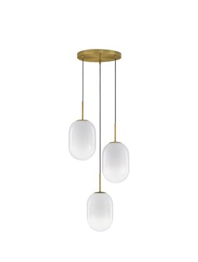 Nova Luce Chrysi - Pendelleuchte - Ø 43 x 120 cm - Messing gold und weiß