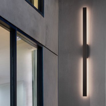 Nova Luce Doul - Außenwandleuchte - 5,3 x 121 x 6 cm - 20W LED inkl. - IP65 - Sand schwarz
