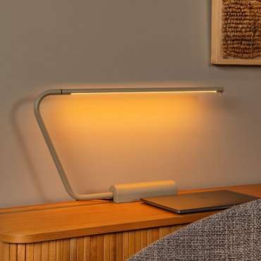 Lucide Madison - Schreibtischlampe mit Touch-Dimmer - 62,5 x 5,5 x 33 cm - 6,5W dimmbar inkl. LED - taupe