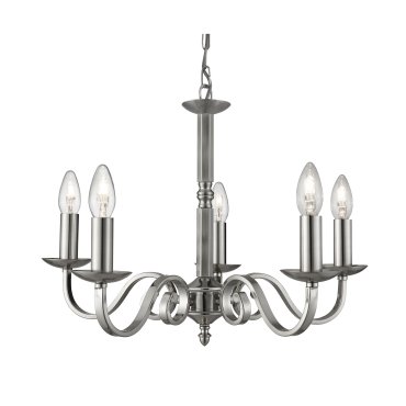 Searchlight Richmond - Kronleuchter - Ø 52 x 94 cm - satiniert silber