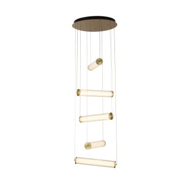 Searchlight Clamp - Pendelleuchte - Ø 50 x 184 cm - 75W dimmbare LED inkl - gold und transparent