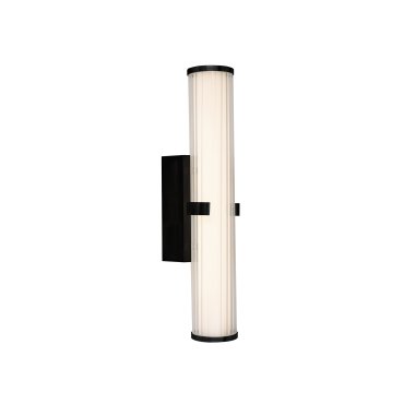 Searchlight Clamp - Wandleuchte - 43 x 8,5 cm - 18W dimmbare LED inkl - IP44 - schwarz und transparent
