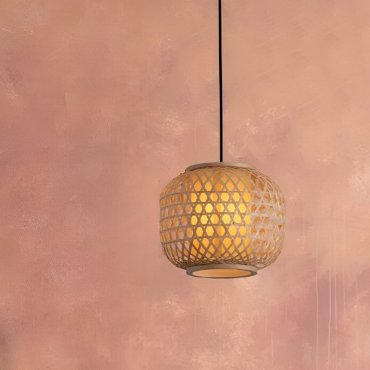 Nova Luce Asma - Hängelampe - Ø 25 x 150 cm - Rattan und Sand Schwarz