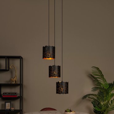 Lucide Almelo - Hängeleuchte 3L - Ø 45 x 165 cm - schwarz