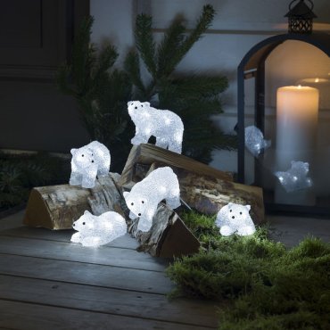 Konstsmide Weihnachtsbeleuchtung - Eisbären - 16 x 7 x 9 cm - IP44 - transparent
