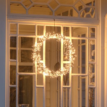 Konstsmide Weihnachtsbeleuchtung - LED-Weihnachtskranz - Ø 50 x 5 cm - IP44 - schwarz