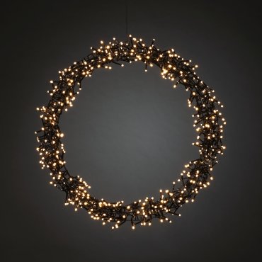 Konstsmide Weihnachtsbeleuchtung - LED-Weihnachtskranz matt - Ø 50 x 5 cm - IP44 - schwarz