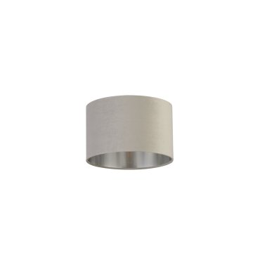 Searchlight Drum Shade – lampenschirm – Ø 28 x 18 cm – hellgrau und gebürstetes silber