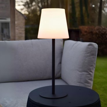 Lucide Tyon - wiederaufladbare Tischleuchte - Ø 15 x 41 cm - 2W dimmbare LED inkl - IP65 - schwarz