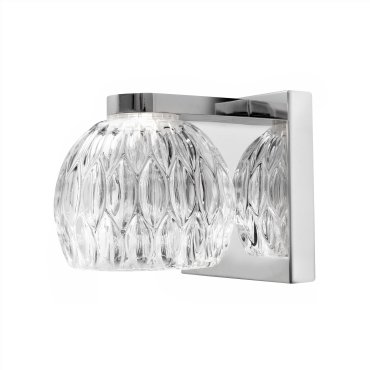 Nova Luce Lara - Wandleuchte - 12 x 12 x 12 cm - 5W LED inkl. - transparent und chrom