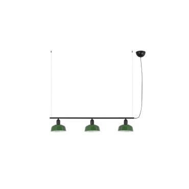 Faro Tatawin S - Pendelleuchte - 100 x 18,4 x 210 cm - schwarz satiniert und grün glänzend