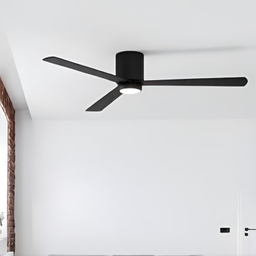 Nova Luce Dell - Deckenventilator mit Fernbedienung und Lichtoption - Ø 121,9 x 18,2 cm - schwarz
