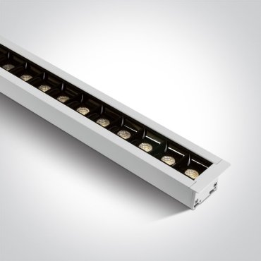 ONE Light Recessed LED Linear Profiles - Deckeneinbauleuchte - 129,5 x 5 x 5,5 cm - 40W LED inkl. - weiß - warmweiß bis kaltweiß