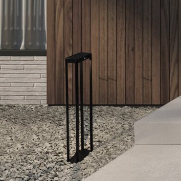 Nova Luce Berni - solarbetriebener Gartenpfosten mit Sensor - 23 x 70 x 8,6 cm - 2W LED inkl. - IP65 - dunkel anthrazit