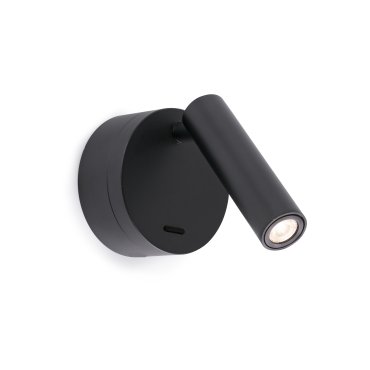 Faro Boc - Wandleuchte mit Schalter - 8,5 x 11 x 17 cm - 3W LED inkl. - mattschwarz