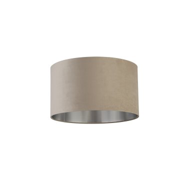 Searchlight Drum Shade - lampenschirm - Ø 45 x 26 cm - taupe und gebürstetes silber