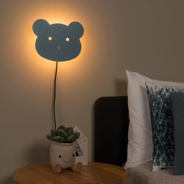 Lucide Charlie Bear - Wandleuchte - 26 x 4,2 x 20 cm - 7W dimmbare LED inkl - blau
