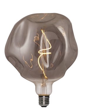 Daylight Italia Bumped LED Lampe - Ø 18 x 21,5 cm - E27 - 5W dimmbar - 1800K - geräuchert