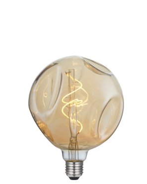 Daylight Italia Bumped LED-Lampe - Ø 14 x 18,5 cm - E27 - 5W dimmbar - 1800K - bernsteinfarben