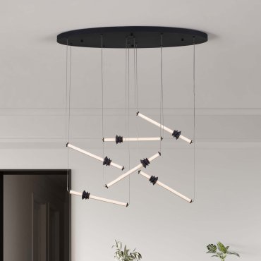 Nova Luce Stalactite - Hängelampe - 120 x 250 x 43 cm - 36W dimmbar LED inkl. - sand schwarz
