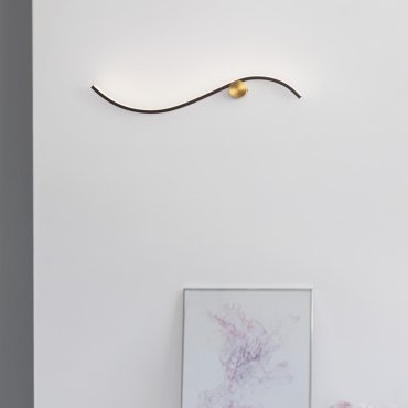 Nova Luce Kima - wandleuchte - 65 x 13 x 6 cm - 14W LED inkl. - gold und Sand schwarz