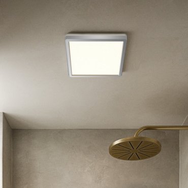 Nordlux Oja - Badezimmer Deckenleuchte - 30 x 30 x 2,5 cm - 3 Stufen Moodmaker SceneSelect Funktion - 14,5W LED inkl. - IP54 - chrom/weiß